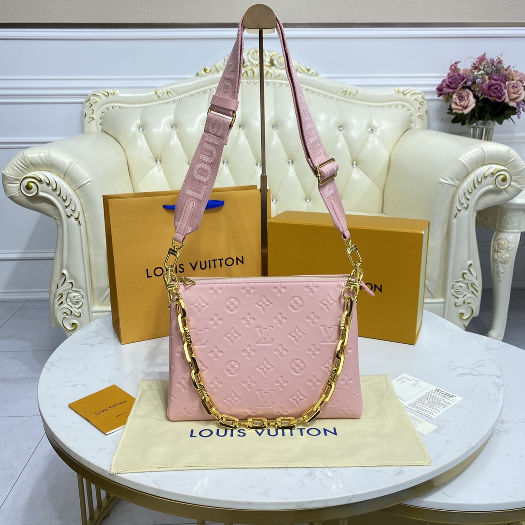 Louis Vuitton COUSSIN PM Handbag Monogram Embossed M59276 Pink